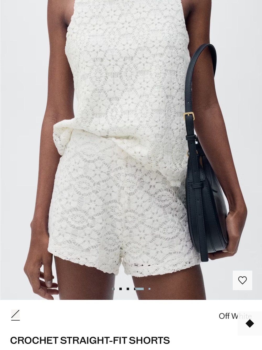 Off-White Crochet Straight-Fit Women's Shorts Two Piece Set Size S